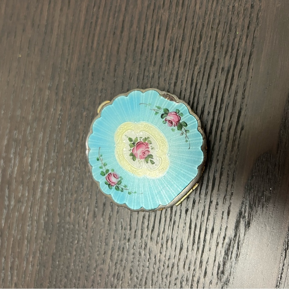 Vintage Blue Guilloche with Interior Vermeil